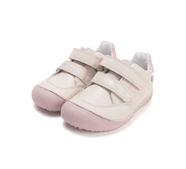 Pantofi copii fete din piele Barefoot DD Step, Alb – S063-61572A