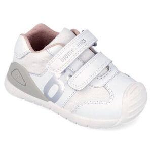 Pantofi copii fete din piele Biomecanics, Alb – 262121-D313