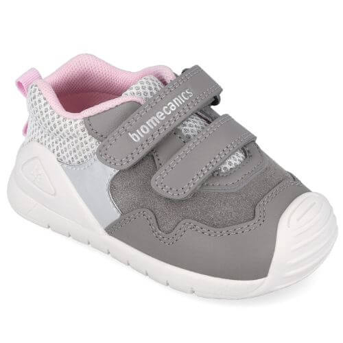 Pantofi copii fete din piele Biomecanics, Gri – 251110-A154
