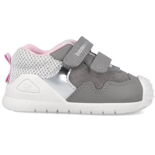 Pantofi copii fete din piele Biomecanics, Gri – 251110-A154