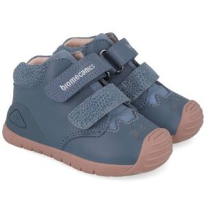Pantofi copii fete din piele Biomecanics, model inalt, Albastru – 251109-A556