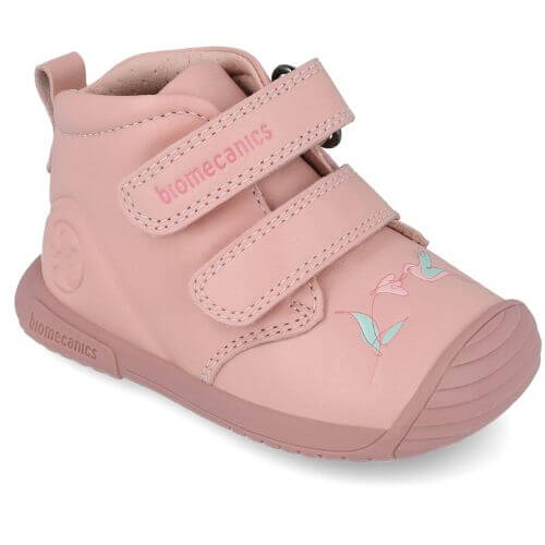 Pantofi copii fete din piele Biomecanics, model inalt, Roz – 251106-B193