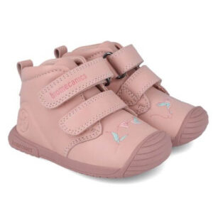 Pantofi copii fete din piele Biomecanics, model inalt, Roz – 251106-B193