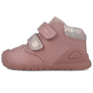 Pantofi copii fete din piele Biomecanics, model inalt, Roz – 251109-B159