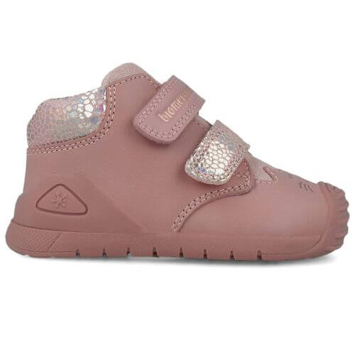 Pantofi copii fete din piele Biomecanics, model inalt, Roz – 251109-B159