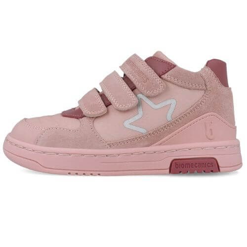 Pantofi copii fete din piele Biomecanics, Roz – 251225-B193