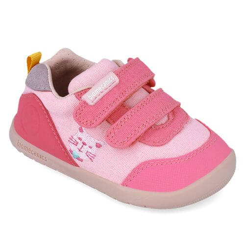 Pantofi copii fete calapod lat din textil Biomecanics, Roz – 252190-A032