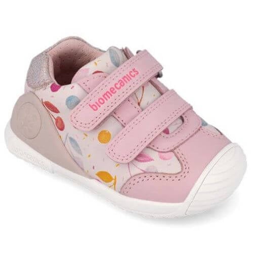 Pantofi copii fete din piele Biomecanics, Roz – 262102-A779
