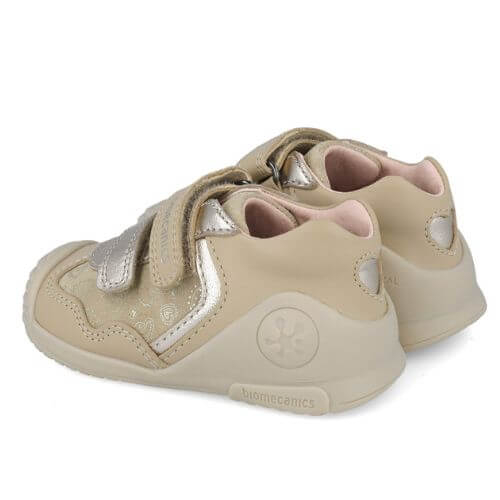 Pantofi copii fete din piele Biomecanics, Bej – 251103-B547