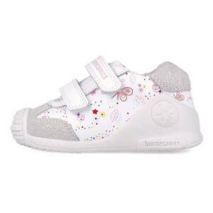 Pantofi copii fete din piele Biomecanics, Alb – 252100-B050