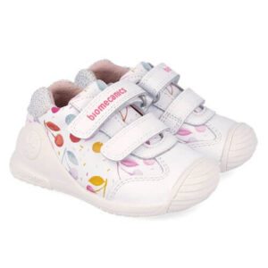 Pantofi copii fete din piele Biomecanics, Alb – 262102-B050