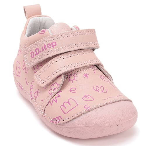 Pantofi copii fete din piele DD Step, Roz – S015-61675A