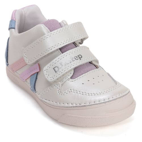 Pantofi copii fete din piele DD Step, Alb – S040-61252D