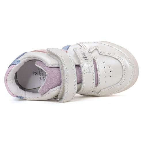 Pantofi copii fete din piele DD Step, Alb – S040-61252D