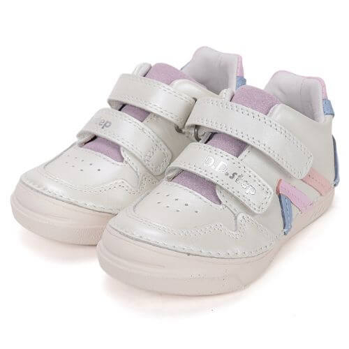 Pantofi copii fete din piele DD Step, Alb – S040-61252D