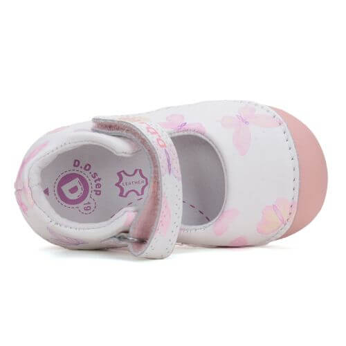 Balerini copii fete din piele DD Step, Alb – H015-51291
