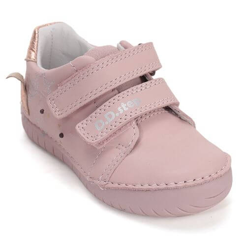 Pantofi copii fete din piele DD Step cu LED, Roz – S050-61970A