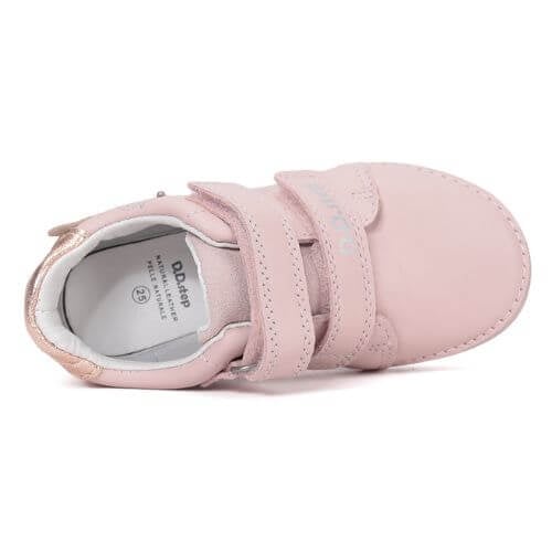 Pantofi copii fete din piele DD Step cu LED, Roz – S050-61970A