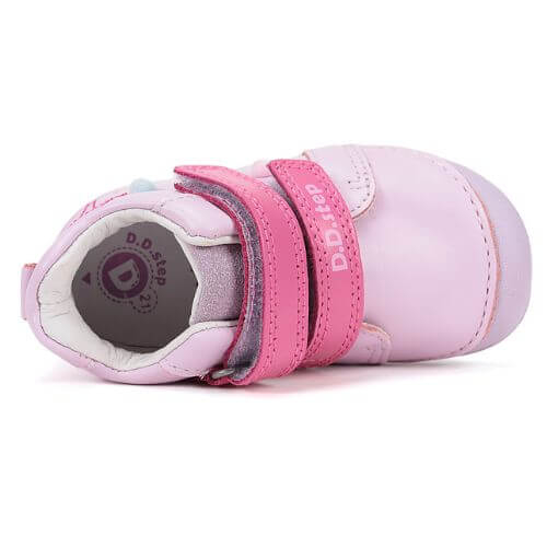 Pantofi copii fete din piele DD Step, Roz – S015-61267
