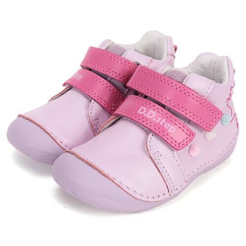 Pantofi copii fete din piele DD Step, Roz – S015-61267