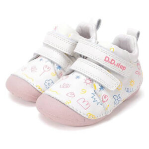 Pantofi copii fete din piele DD Step, Alb – S015-61675