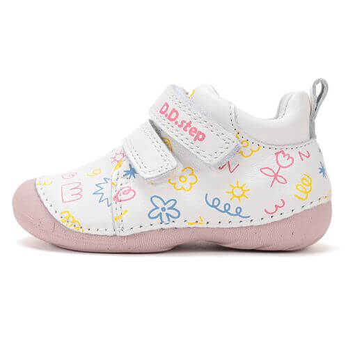 Pantofi copii fete din piele DD Step, Alb – S015-61675 Pantofi copii fete din piele DD Step, Alb – S015-61675