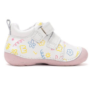 Pantofi copii fete din piele DD Step, Alb – S015-61675