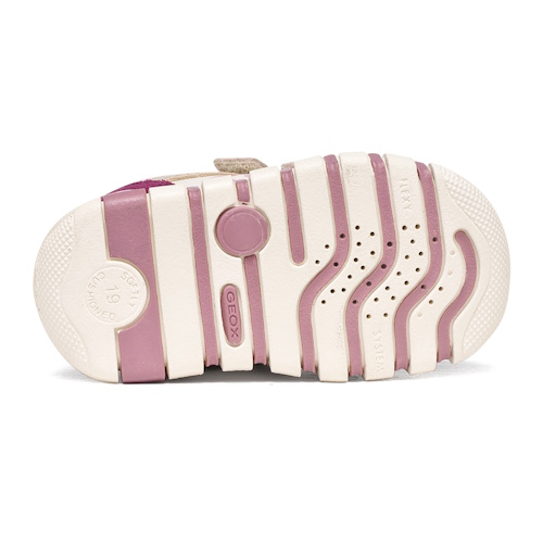 Pantofi copii fete din piele Geox iupidoo, Roz Bej – B3558C_05422_C5378