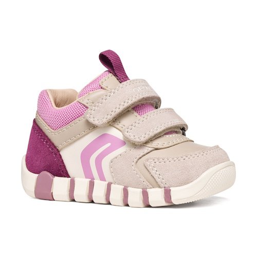 Pantofi copii fete din piele Geox iupidoo, Roz Bej – B3558C_05422_C5378