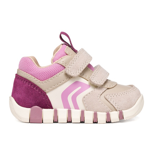 Pantofi copii fete din piele Geox iupidoo, Roz Bej – B3558C_05422_C5378