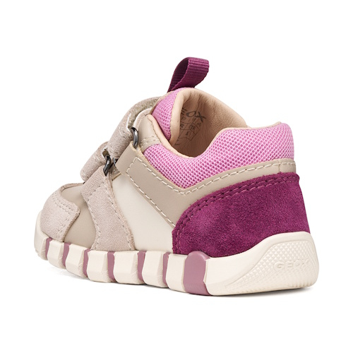 Pantofi copii fete din piele Geox iupidoo, Roz Bej – B3558C_05422_C5378