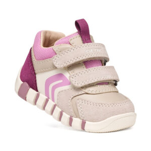 Pantofi copii fete din piele Geox iupidoo, Roz Bej – B3558C_05422_C5378