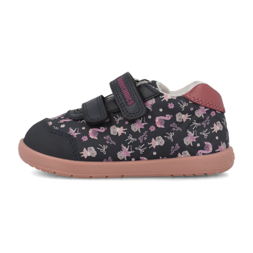 Pantofi copii fete din piele imblaniti Biomecanics, Albastru-Roz – 261162-A183FB