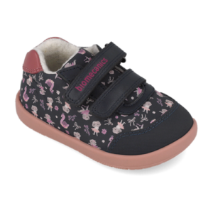 Pantofi copii fete din piele imblaniti Biomecanics, Albastru-Roz – 261162-A183FB