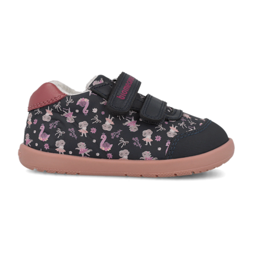 Pantofi copii fete din piele imblaniti Biomecanics, Albastru-Roz – 261162-A183FB