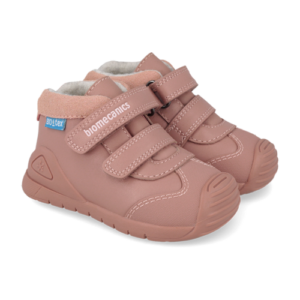 Pantofi copii fete din piele imblaniti Biomecanics, Roz/Kiss – 261134-E159FB