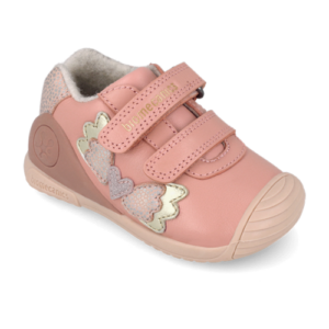 Pantofi copii fete din piele imblaniti, Roz, Biomecanics – 261104-B193FB