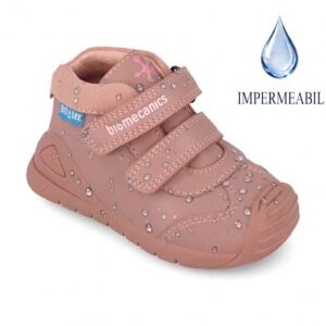 Pantofi copii fete din piele impermeabili, Roz, Biomecanics – 261134-E159