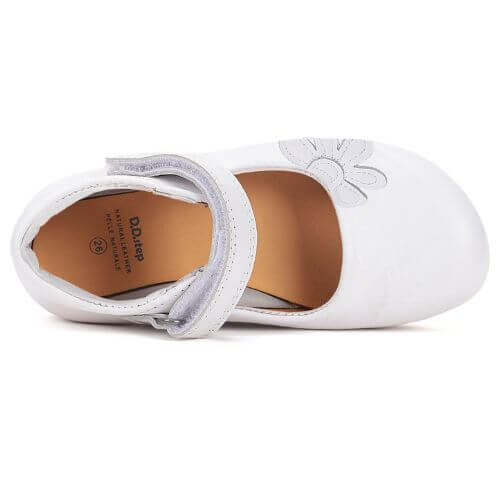 Pantofi copii fete din piele, Alb – H072-52254A