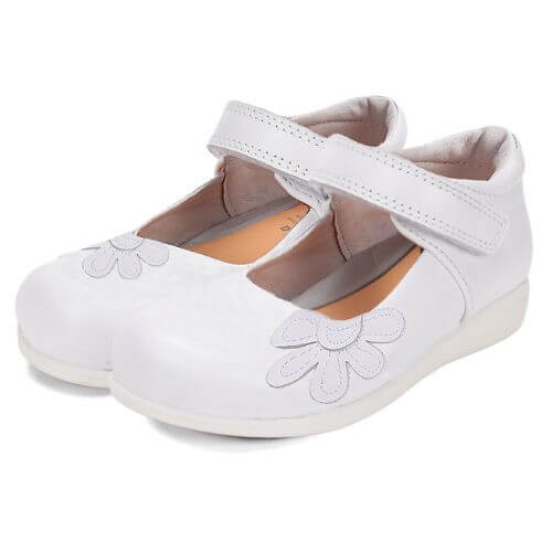 Pantofi copii fete din piele, Alb – H072-52254A