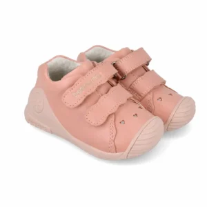Ghete fete din piele imblanite Biomecanics Biogateo, Roz Petalo – 261101-B193FB