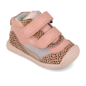Ghete fete din piele Biomecanics Biogateo Casual, Roz/Leopard – 261106-B193FB