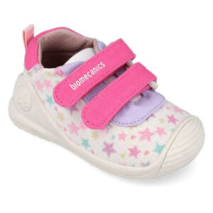 Pantofi copii fete din textil Biomecanics, Alb – 262176-B050