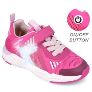 Pantofi copii fete cu LED din textil Biomecanics, Roz – 262274-B146
