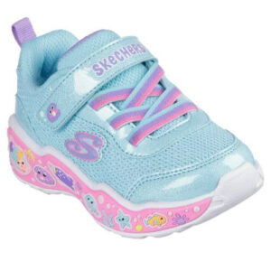 Pantofi copii fete din textil Skechers, Albastru – 303158-TQMT