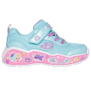 Pantofi copii fete din textil Skechers, Albastru – 303158-TQMT
