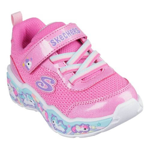 Pantofi copii fete din textil Skechers, Roz – 303158-PKMT