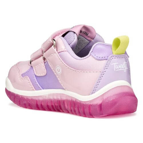 Pantofi copii fete Tweety cu LED Geox, Roz – B6561B-0HH11-C8020