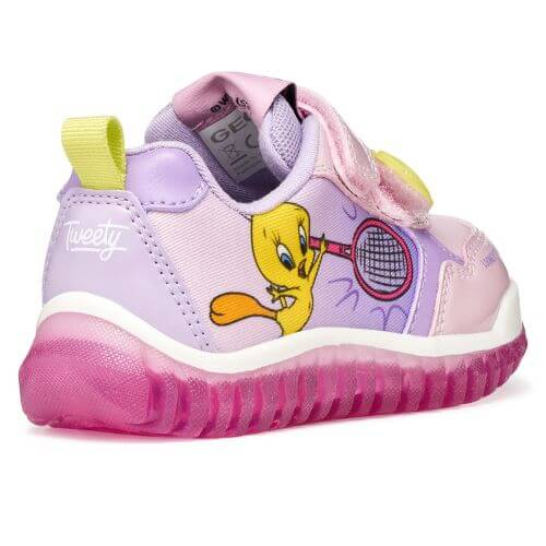 Pantofi copii fete Tweety cu LED Geox, Roz – B6561B-0HH11-C8020