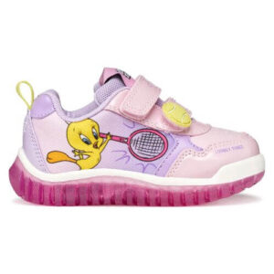 Pantofi copii fete Tweety cu LED Geox, Roz – B6561B-0HH11-C8020